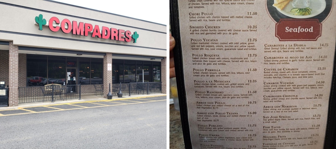 Compadres Mexican Restaurant Menu