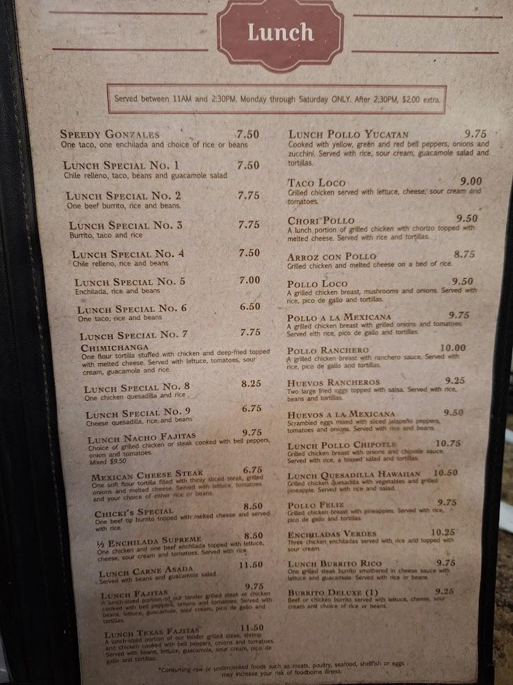 Compadres Mexican Restaurant Menu image 2